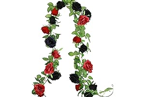 Greentime Black and Red Wedding Decorations: Stunning Artificial Rose Vine Garland for Unforgettable Events