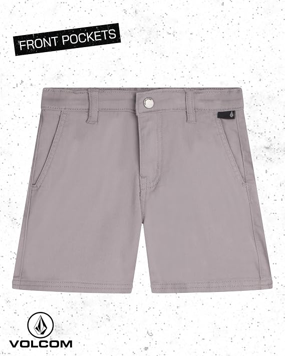 Volcom Toddler Boys 2-Piece Set - Button-Down Shirt & Stretch Twill Shorts | Adjustable Waistband for All-Day Comfort, Breathable Fabric Works Dressy or Casual for Brunch, School or Weekend Outings