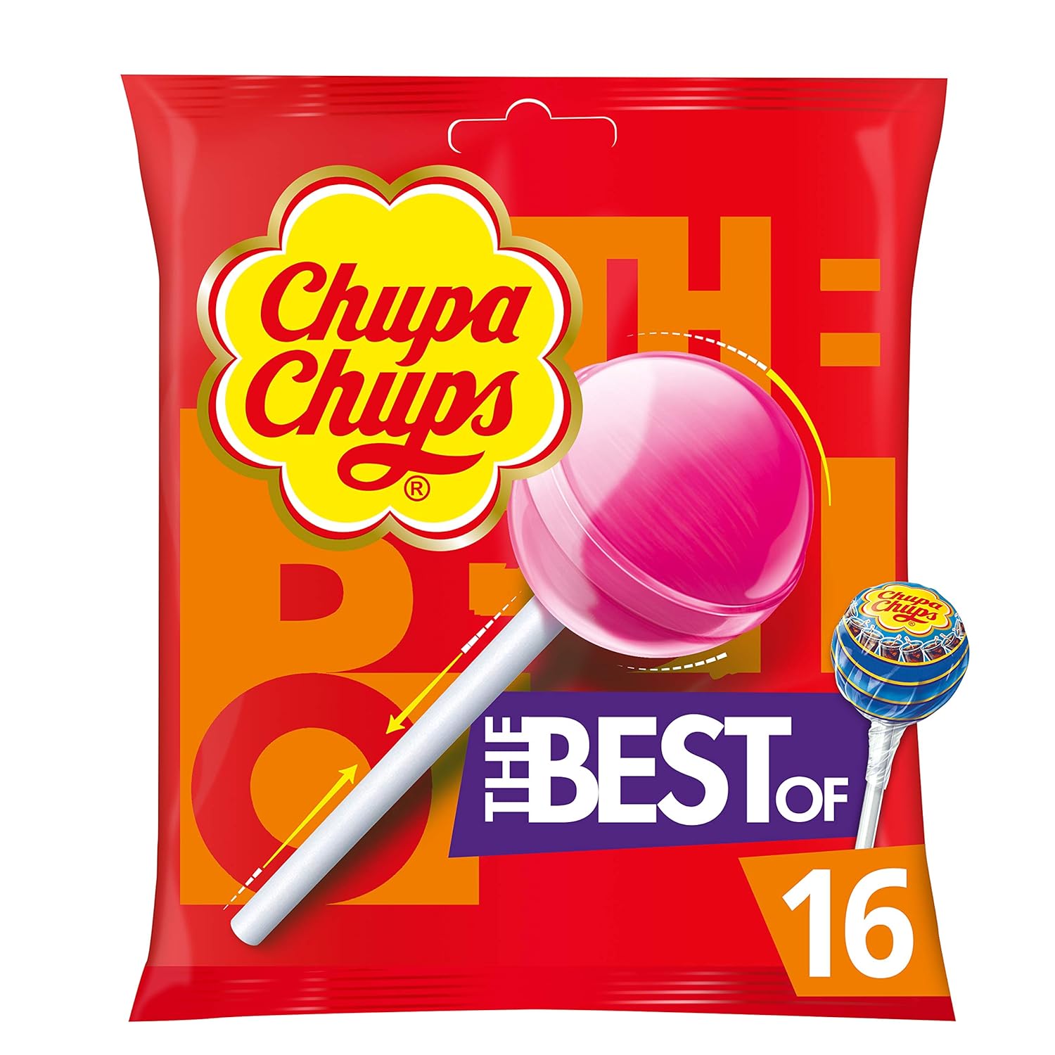 Chupa Chups the Best of mit Geschmack von: Erdbeer-, Apfel-, Cola- und ...