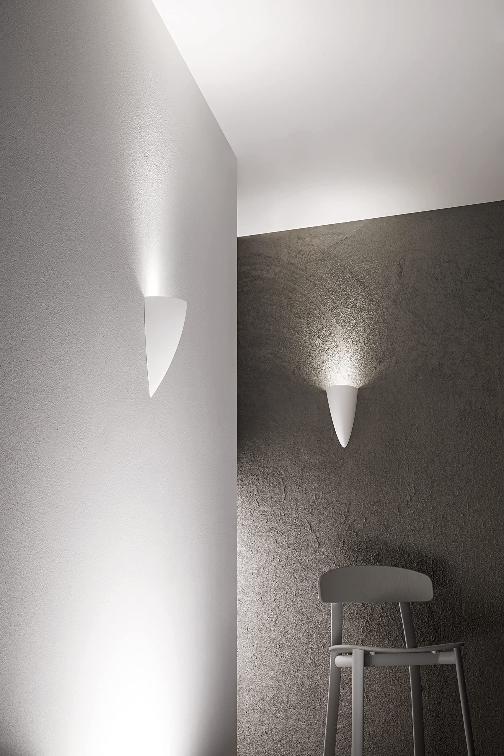 Intec Applique OLYMPIA in gesso verniciabile con luce verso l'alto