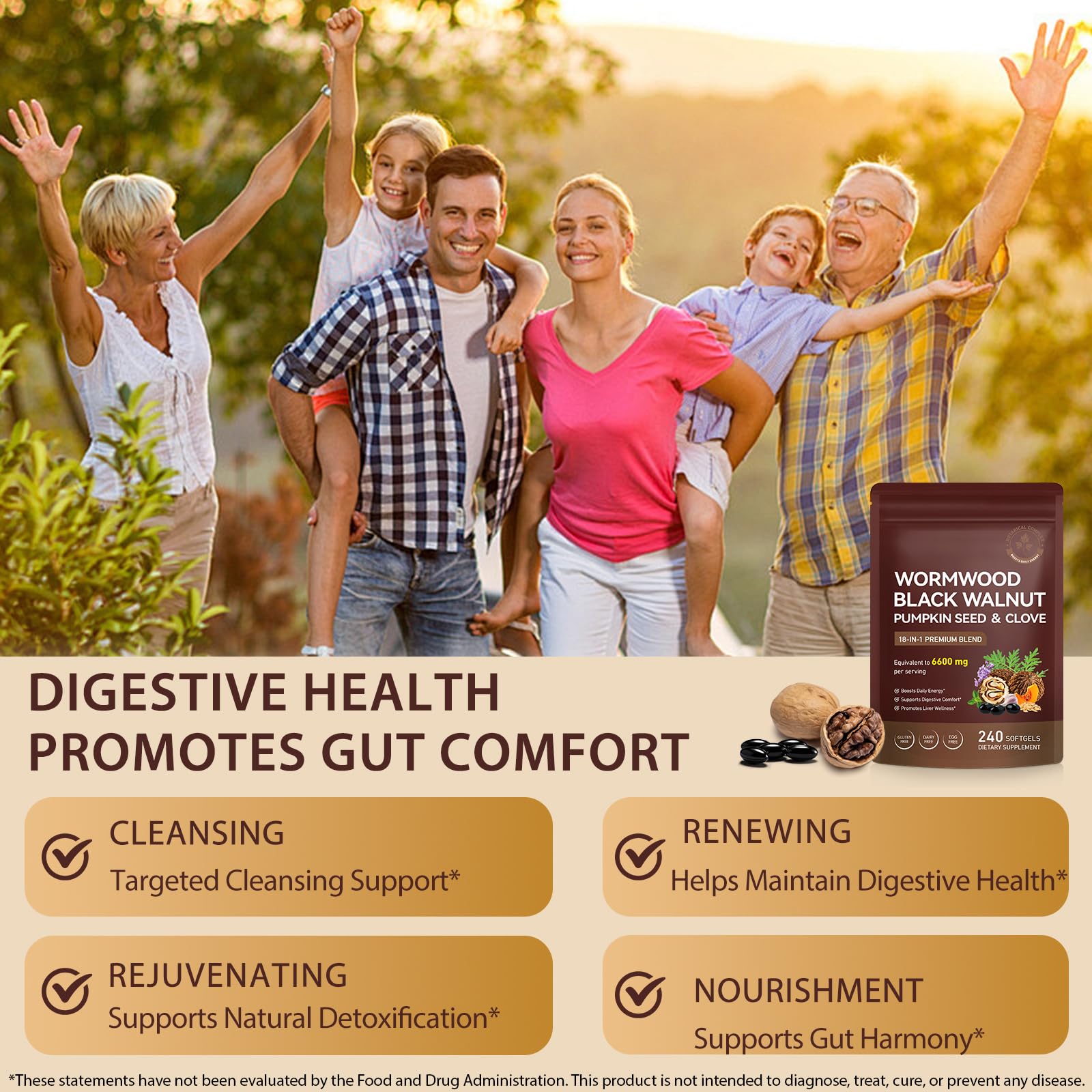 Wormwood Black Walnut Clove Cleanse for Humans - 240 Softgels — Amazon image 6