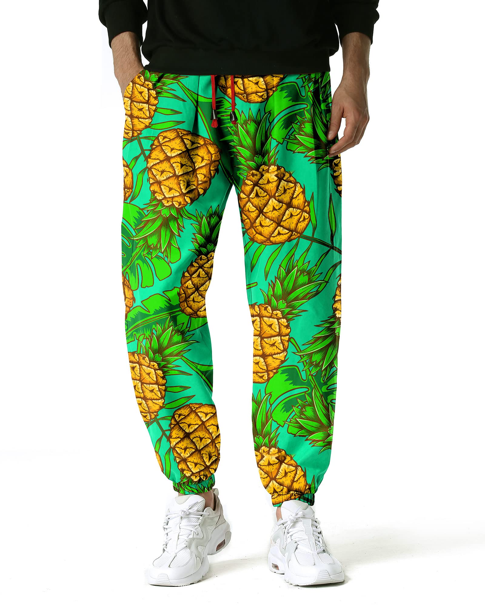 MakingDaMens Cotton 3D Printed Tracksuit Bottoms Elasticated Waist Hippie Bloomers Cargo Trousers Lounge Pants Beach Walking Running Jogging Sweatpants