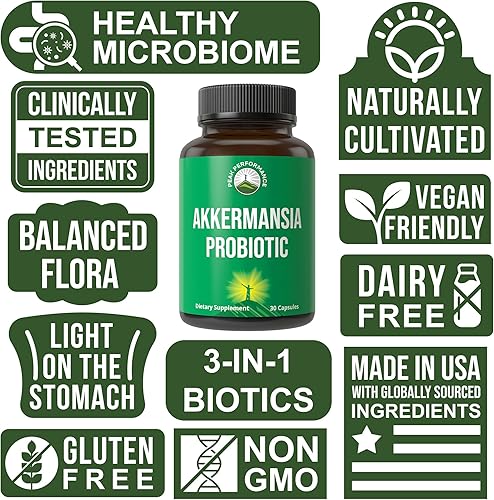 Miniatura 4 de Probiótico Akkermansia para aumentar la producción de GLP-1. Cepa viva Akkermansia Muciniphila de ultra alta resistencia con fibra prebiótica para