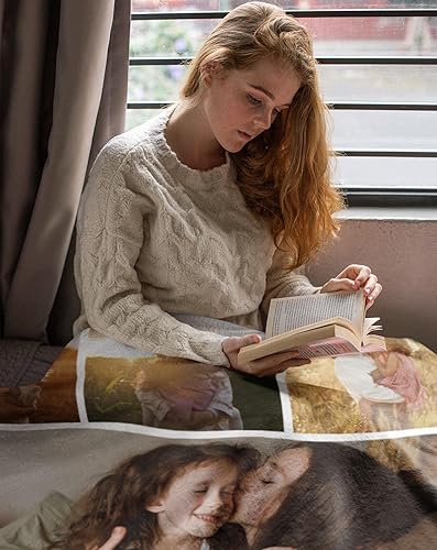 Miniatura 7 de Buaodam Manta personalizada con foto y texto, manta personalizada de collage de imágenes y texto, manta de fotos suave regalo para Navidad, papá,