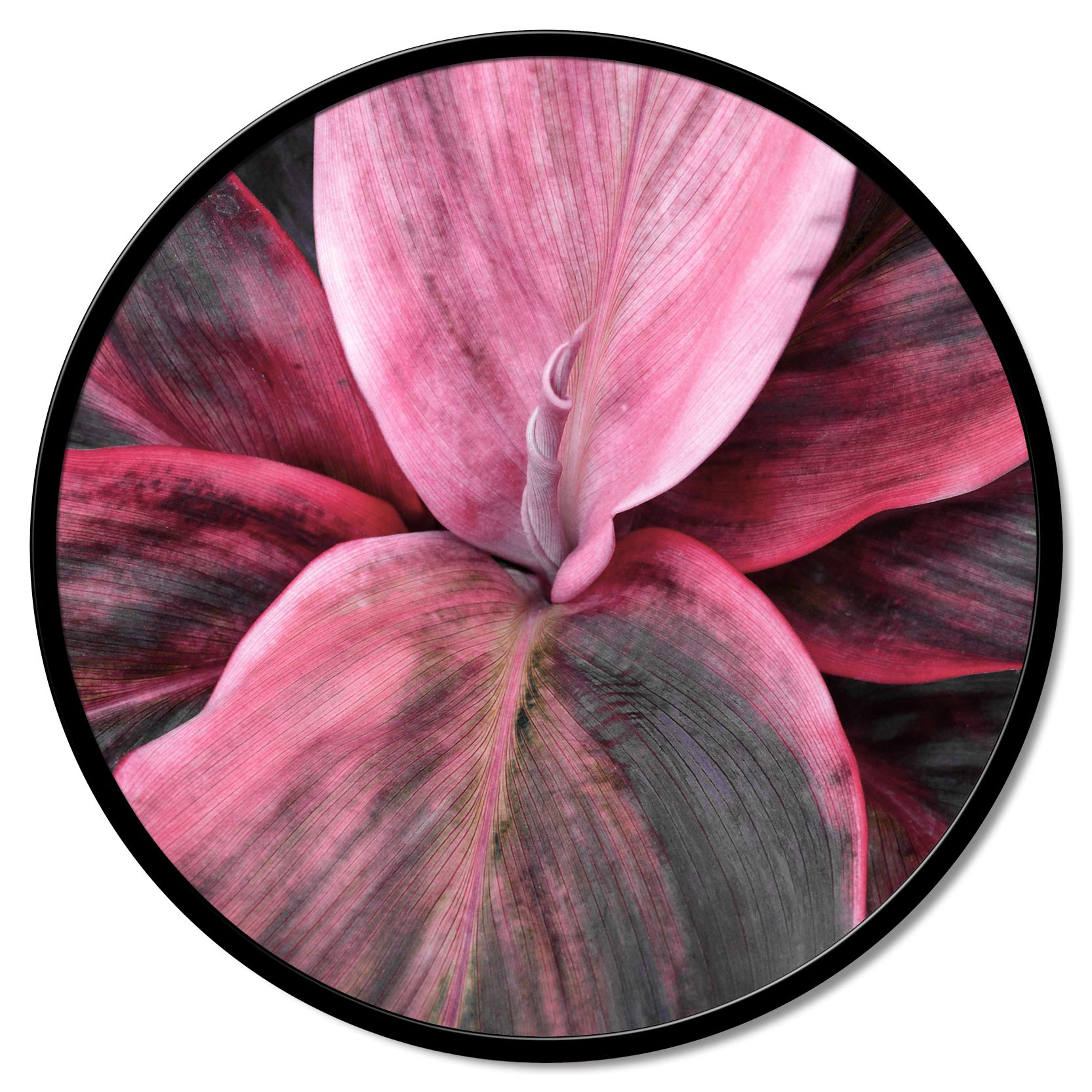 Cuadro redondo floral de diseño exclusivo y 60 cm para salones elegantes