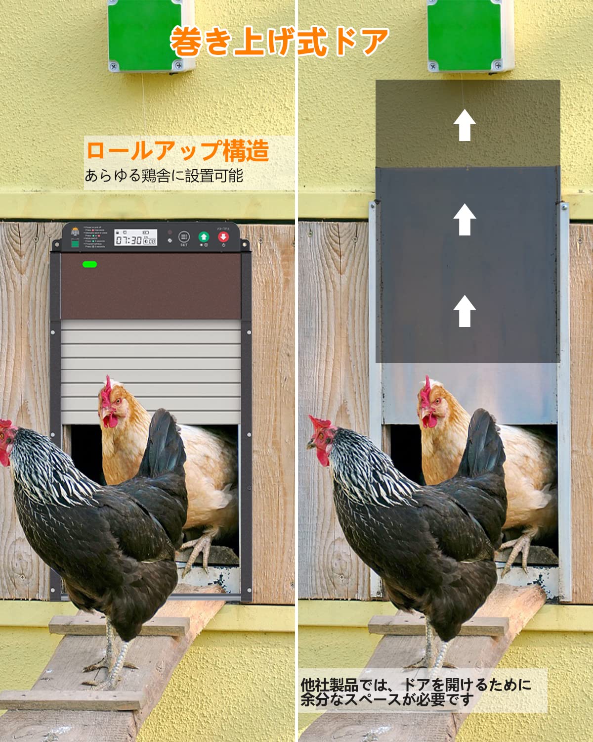 Amazon | 鶏小屋 自動ドア 鶏小屋ドア 光感知ドア 自動開閉 鶏活動管理