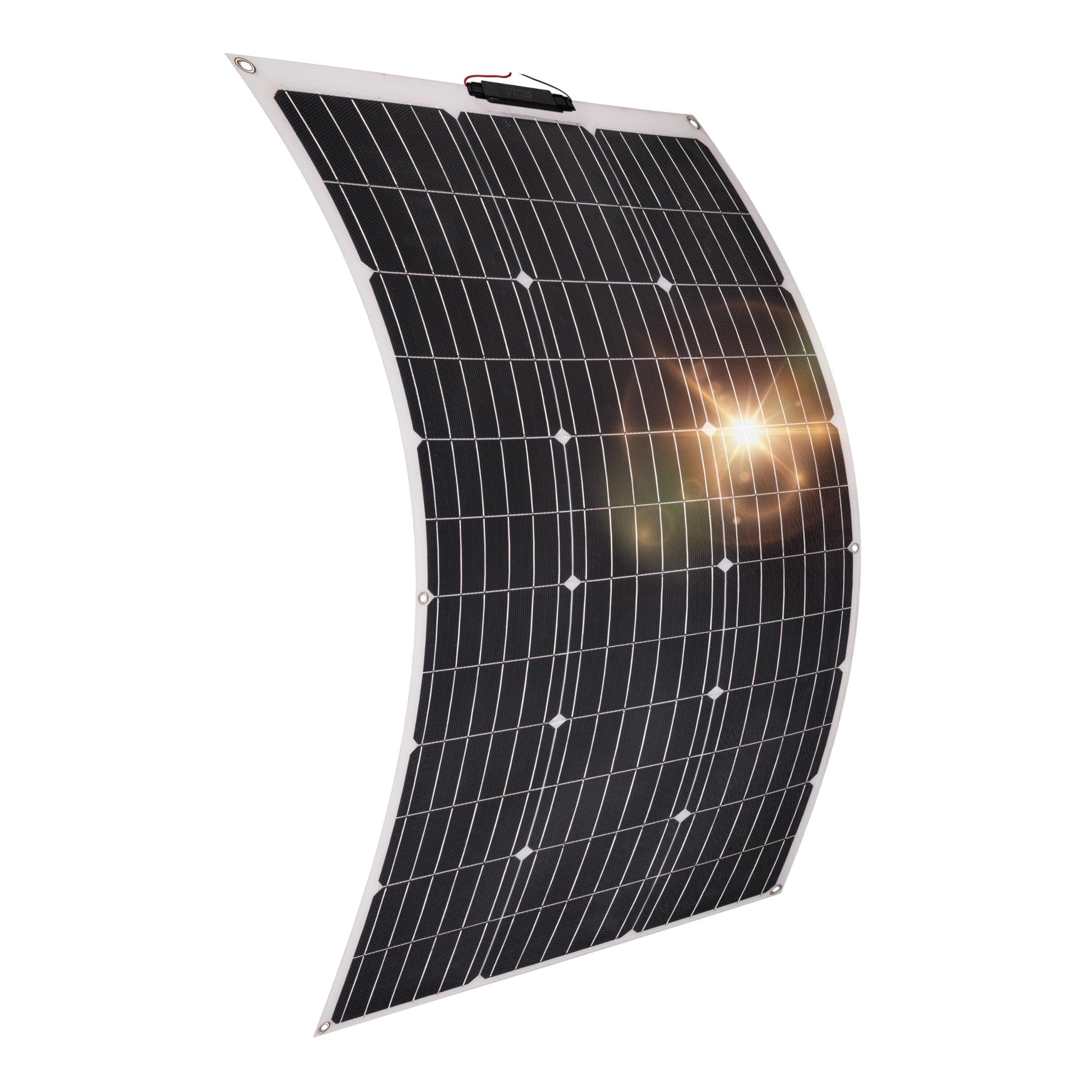 Pannello solare flessibile Technaxx da 100W - Facile installazione ed ideale per campeggio, caravan, barca, gazebo, balcone, ecc. - Pannello solare monocristallino TX-208