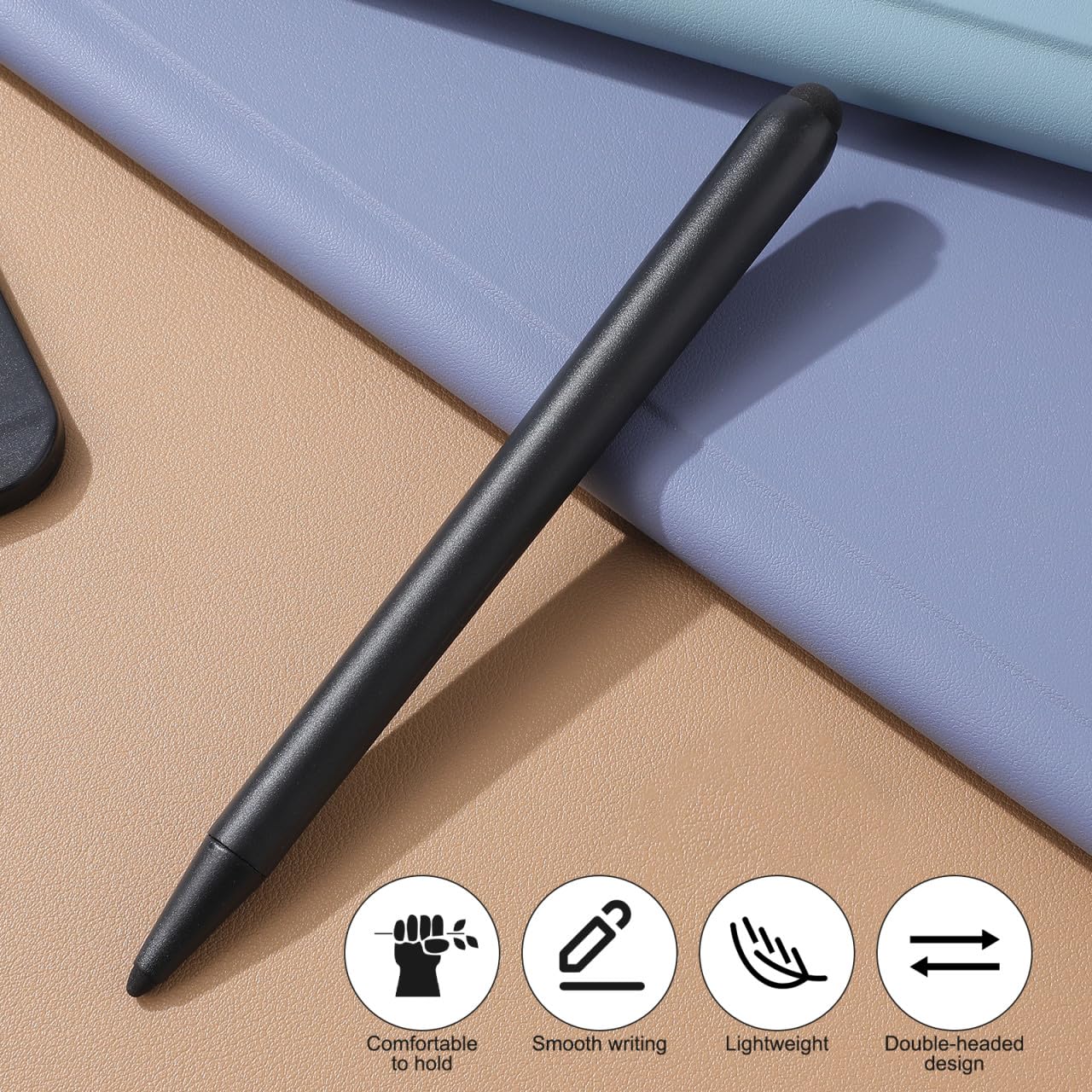 Touch Screen Stylus 2pezzi Abs a Doppia Punta per Schermo | Nero, Uso per Lavagna Bianca Elettronica e Macchina Didattica Tutto, Scrittura Precisa per Riunioni