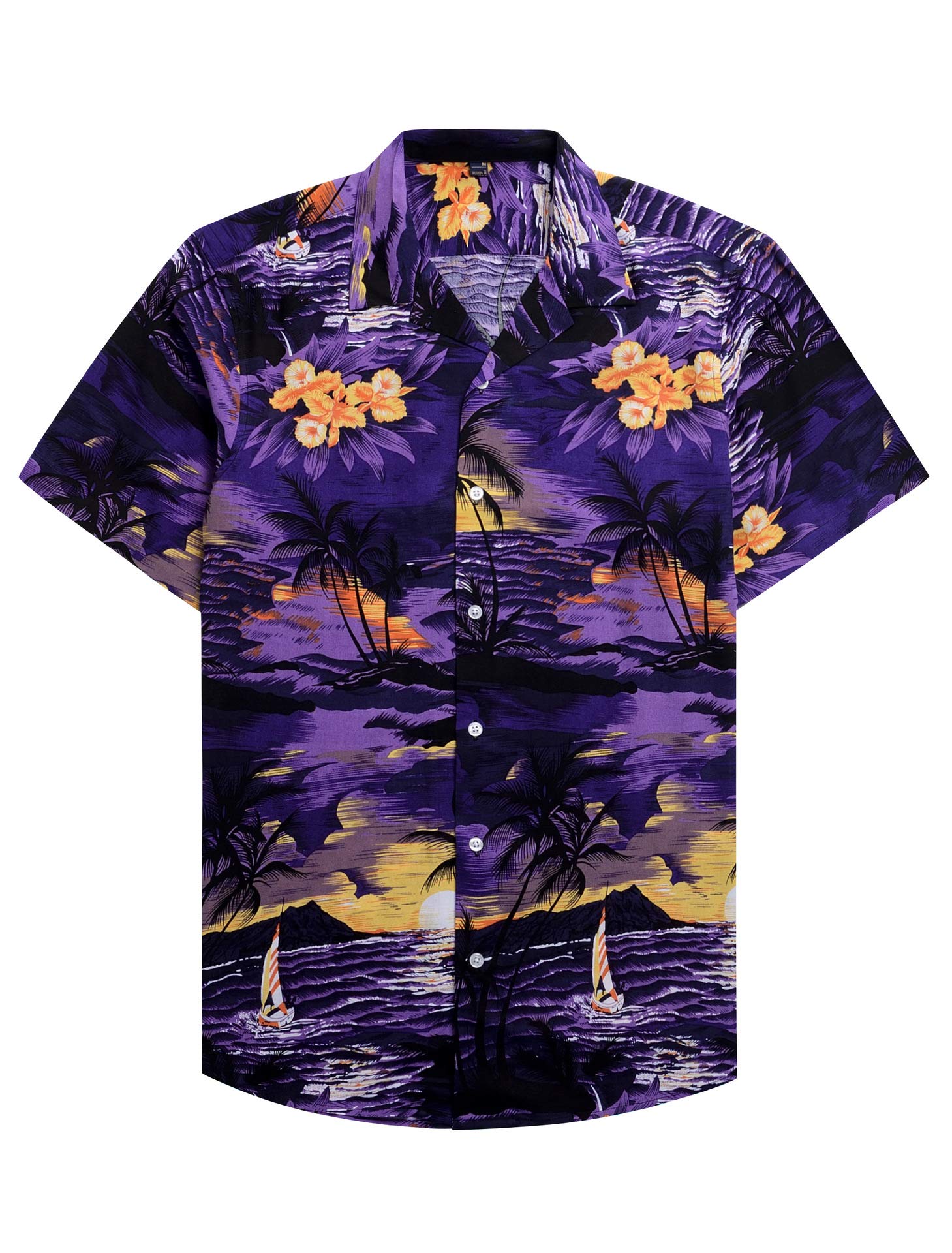 Alimens & GentleHawaiian Shirt for Men Summer Beach Casual Short Sleeve Button Down Shirts Printed Tropical Vacation Shirts