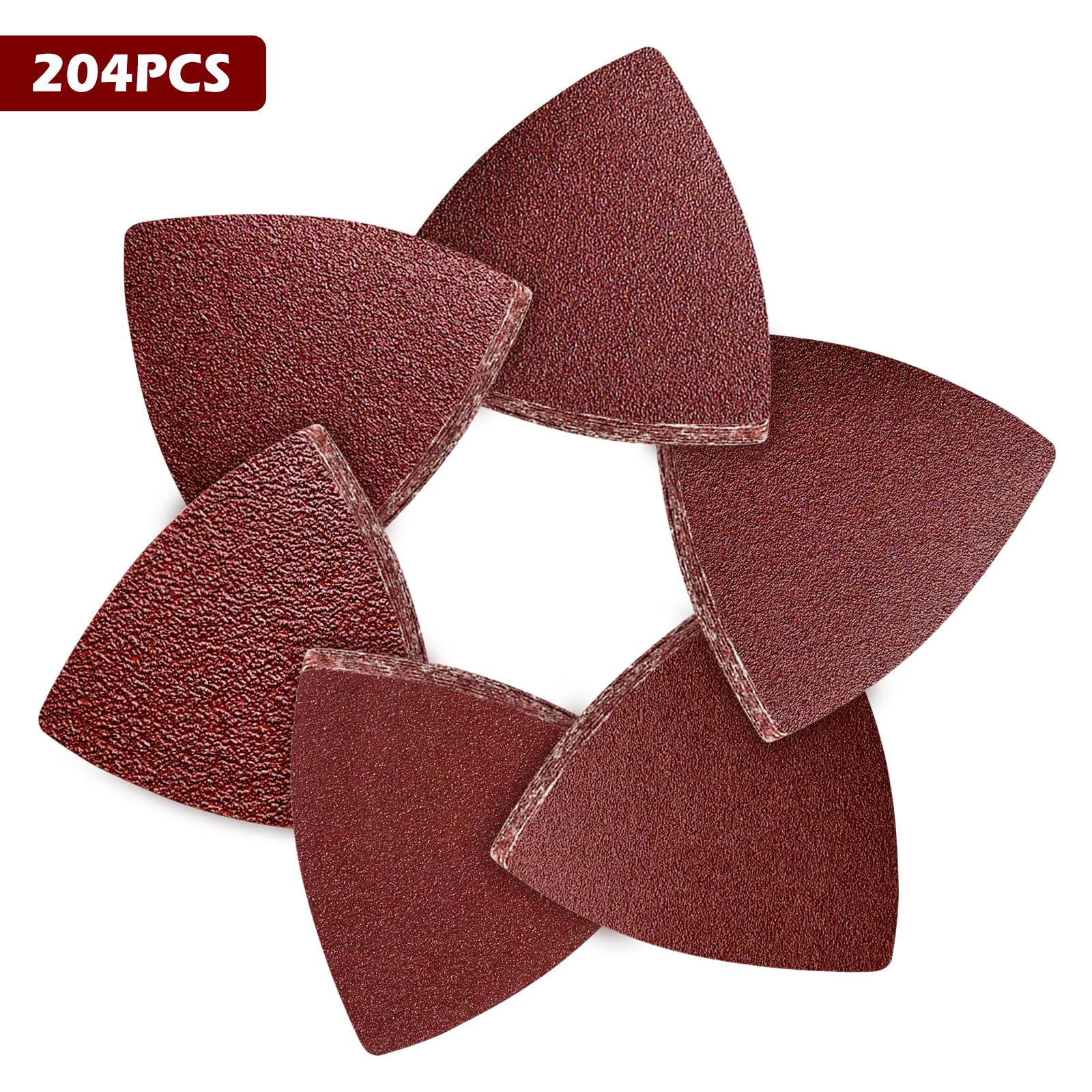 204PCS Oscillating Sandpaper Pads - Triangle Grit Set -8 204PCS Oscillating Sandpaper Pads - Triangle Grit Set -8