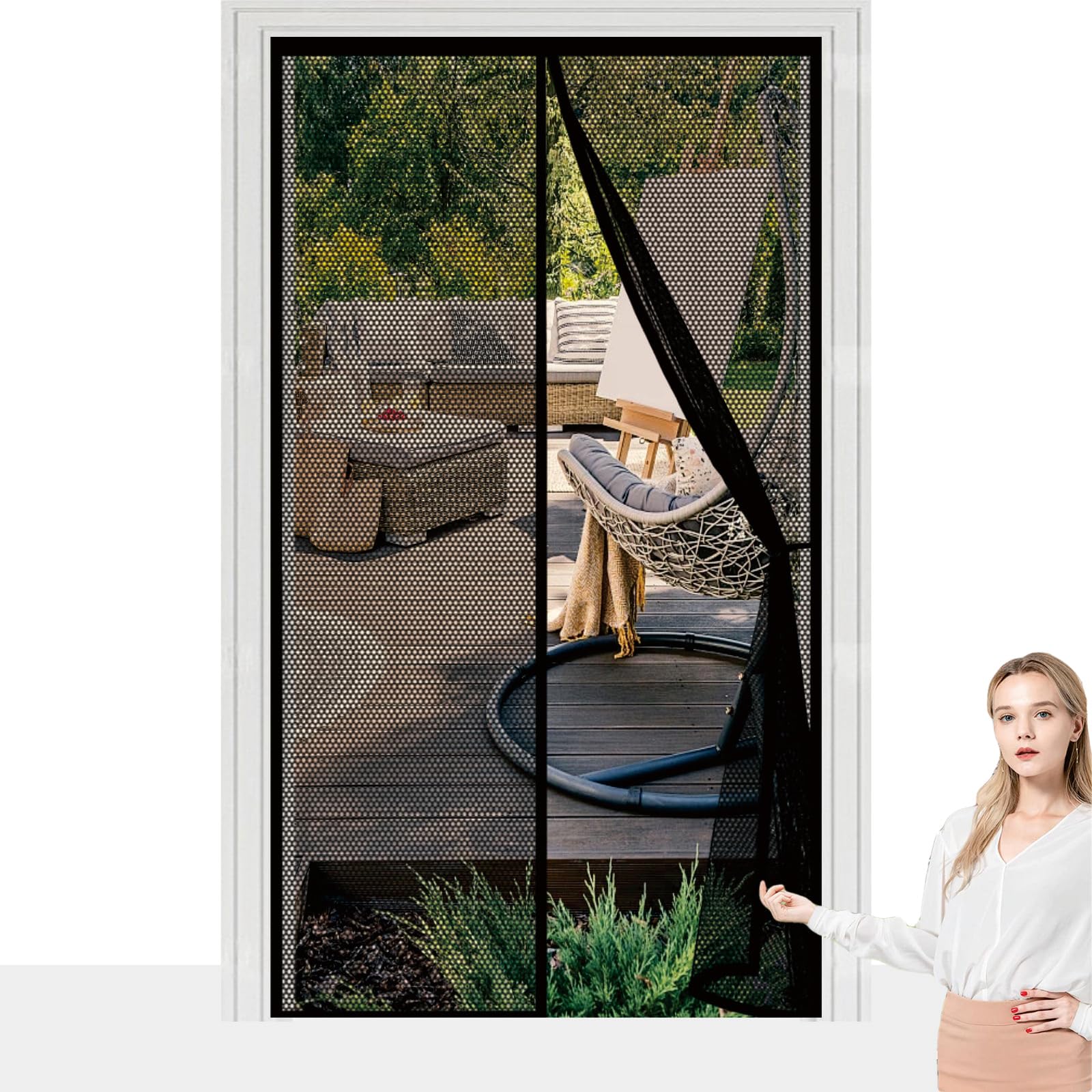 Moustiquaire de porte 98 x 230 cm anti-insectes mailles fines