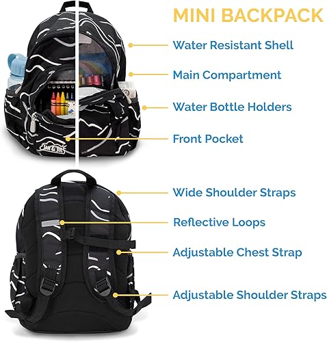 Vista 5 de JAN & JUL Little Xplorers Mini Mochila preescolar, Dinos Espaciales, Mochilas Tradicionales