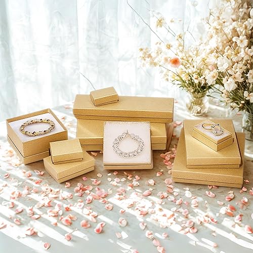 Miniatura 16 de TheDisplayGuys - Paquete de 25 cajas de regalo de papel de cartón relleno de algodón #21, color marrón kraft (2.6 x 1.6 x 1.0 pulgadas), para envío