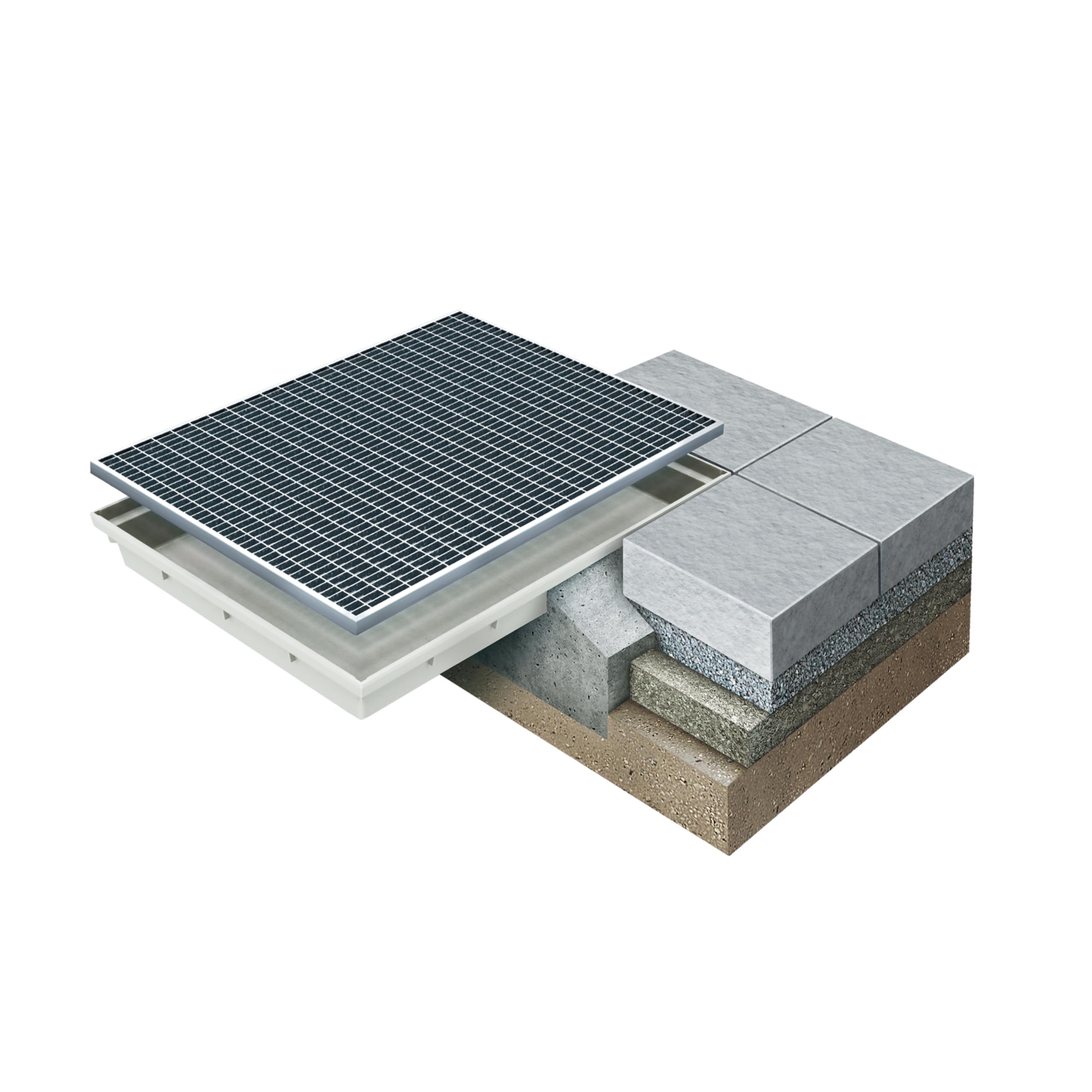 MEA SMC Einbau-Fußmatte, 75 x 50 x 8 cm, mit Metallgitter – für Eingangsbereiche von Gebäuden – strapazierfähig und pflegeleicht