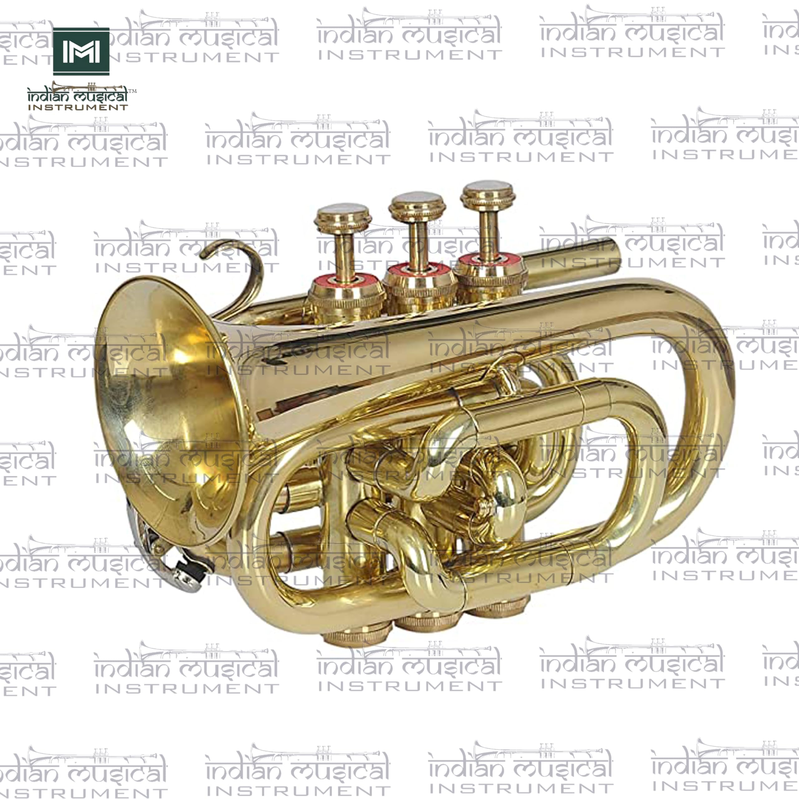 Pocket Trompete Bb Pitch inkl. Mundstück und Tragetasche (Gold)