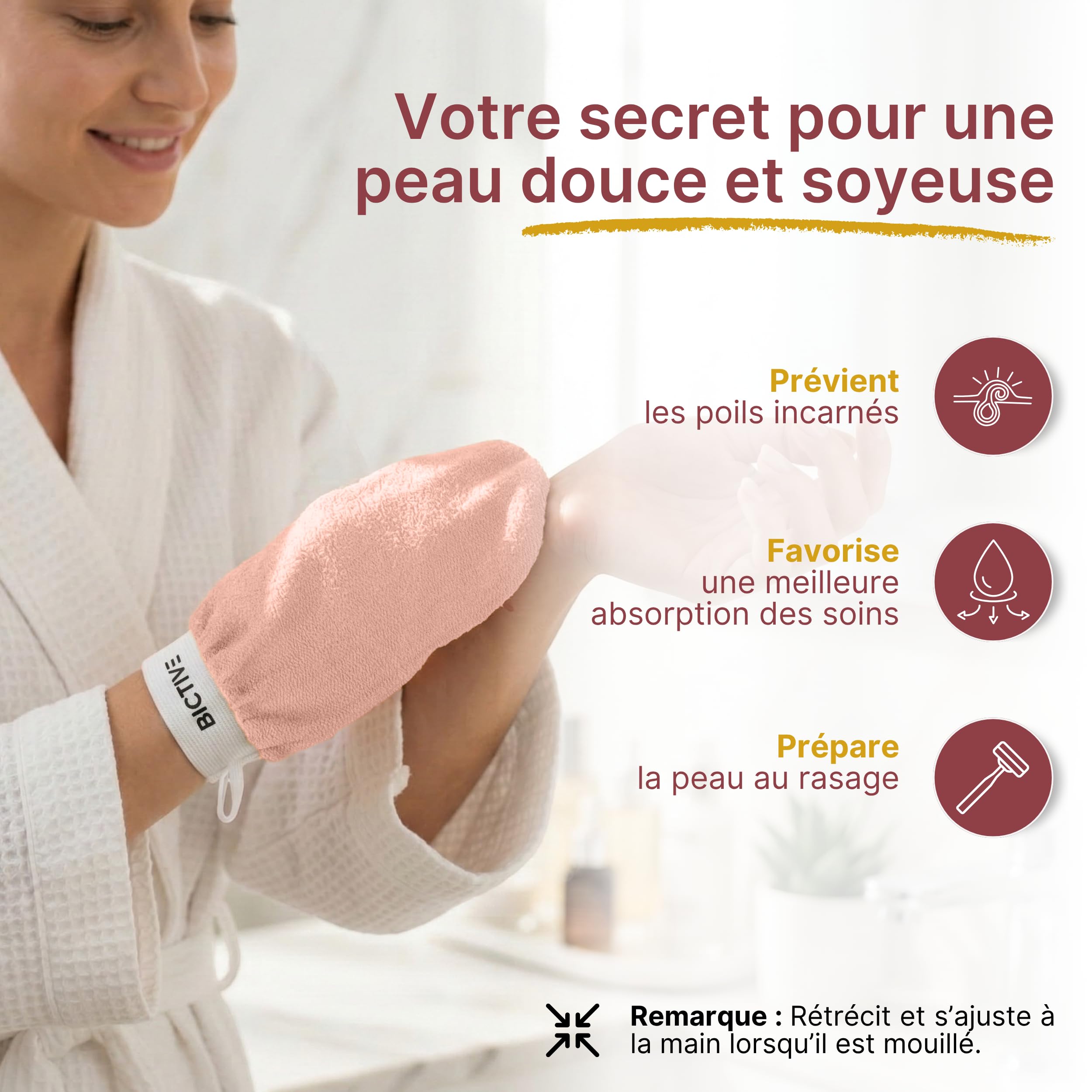 Gants Exfoliants pour le Corps. Gant Kessa qui Adoucit et Embellit la Peau. En Fibres D'origine Végétale. Gant de Crin pour Gommage sous la Douche. Gant Hammam. Deux Unités