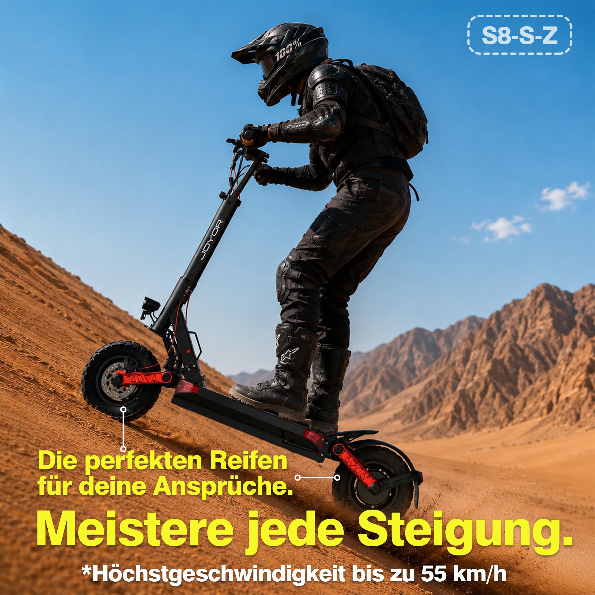 Trottinette Électrique Adulte, Batterie 48V 26Ah, Autonomie Jusqu’à 80 km, Freins Hydrauliques, Pneus Tout-Terrain 10", Double Suspension, Châssis en Aluminium