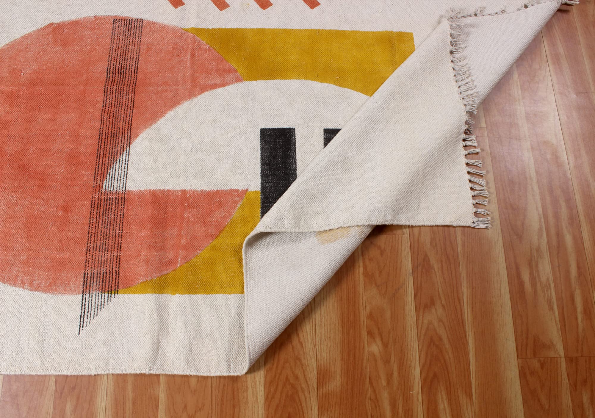 Tappeto da bagno fatto a mano, stile boho, tappeto da cucina bianco, facile da lavare, tappeto da bagno in cotone, tessuto bohemien per fattoria, nappe geometriche, camera da letto 90 x 90 cm