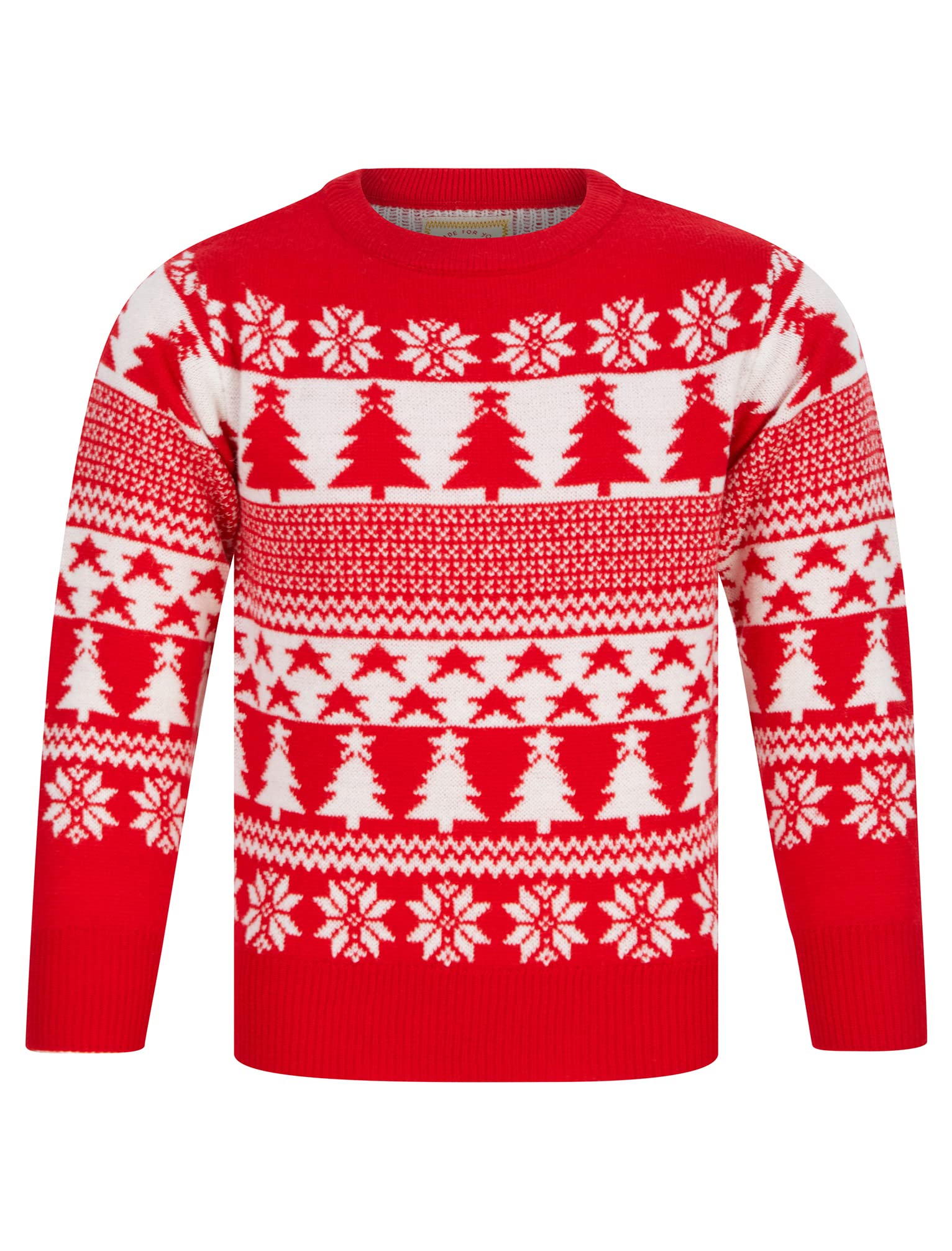 Tokyo Laundry Girl's Star Tree Nordic Fairisle Novelty Christmas Jumper