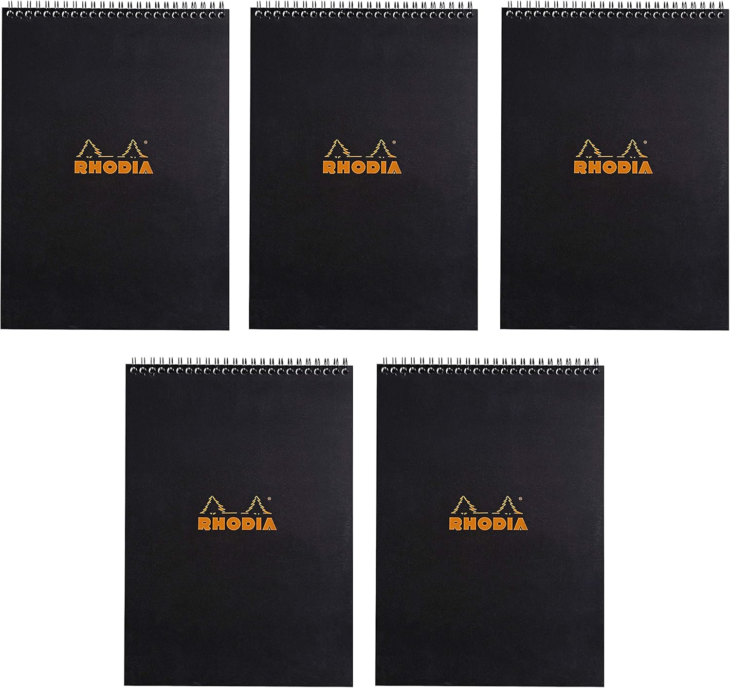Rhodia Black Notepad 8.25X11.75 Double Spiral Ruled Paper, Pack of 5 Office Products