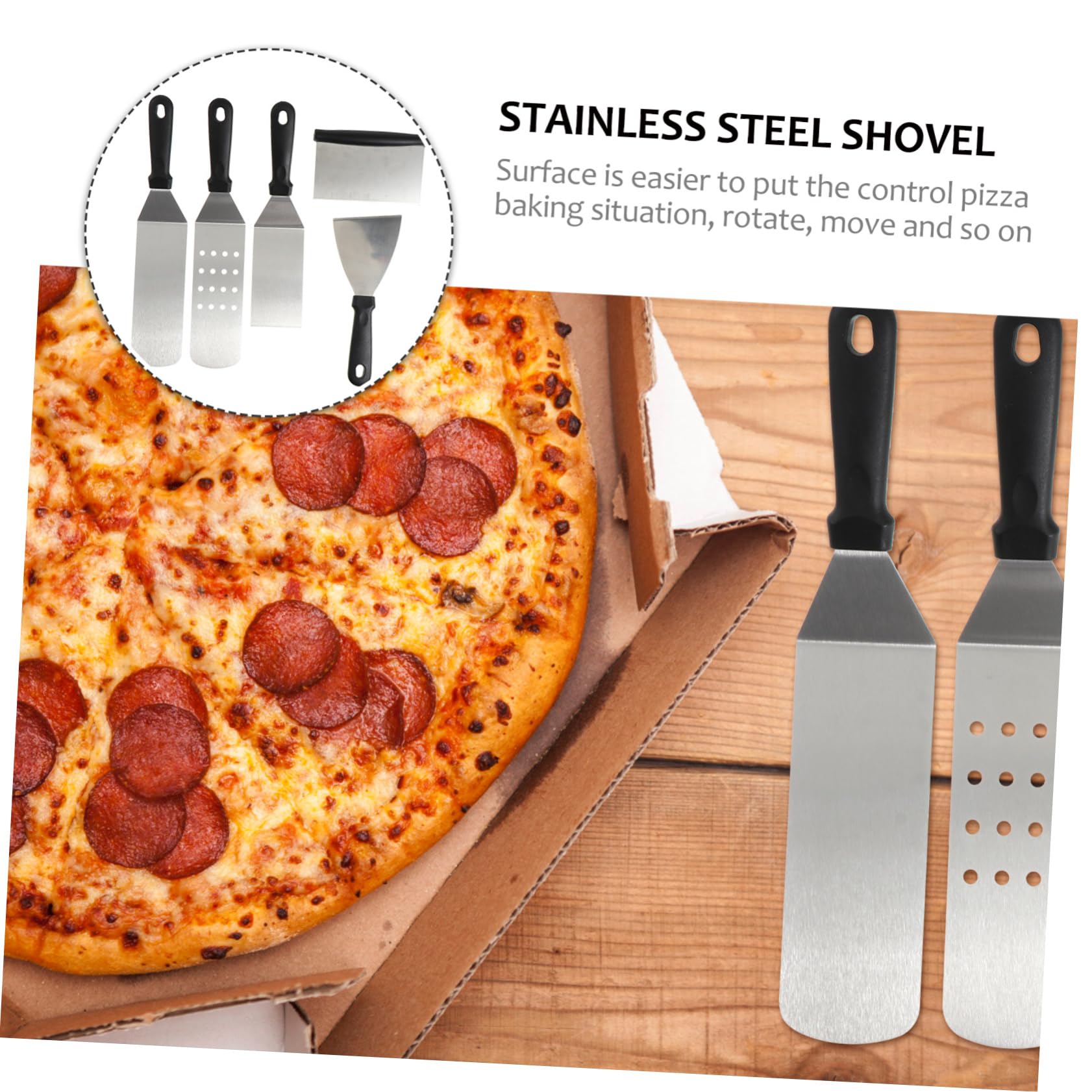 Alipis 5 Pezzi Spatola Per Pizza Spatola Per Torta Sollevatore Pala In Acciaio Inossidabile Pizza Pan Cottura Pala Per Pizza Pala Da Forno Paddle Per Pizza Paddle Server Per Pizza