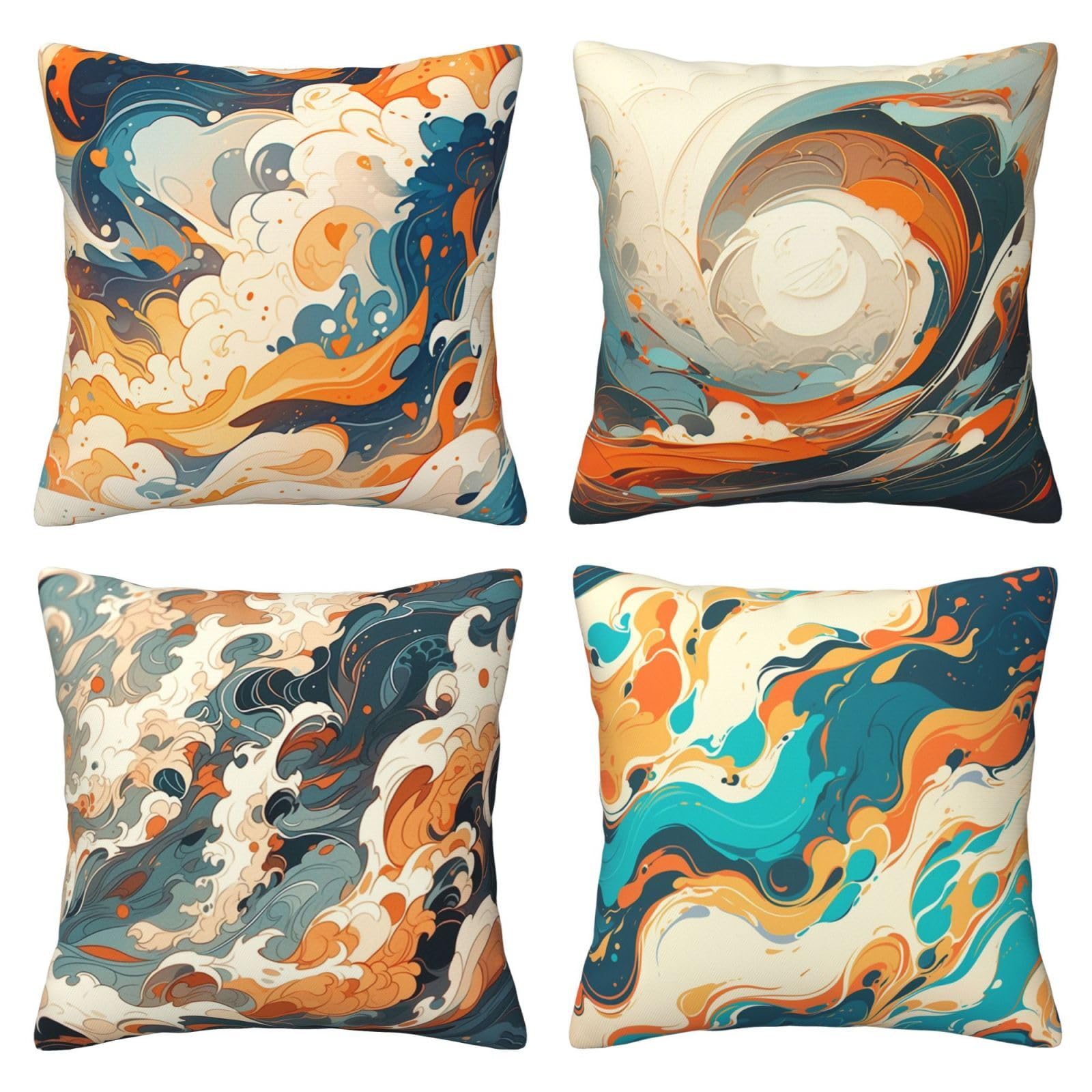 Housse de coussin peluche 60x60 cm à vagues pour sublimer le salon et le jardin