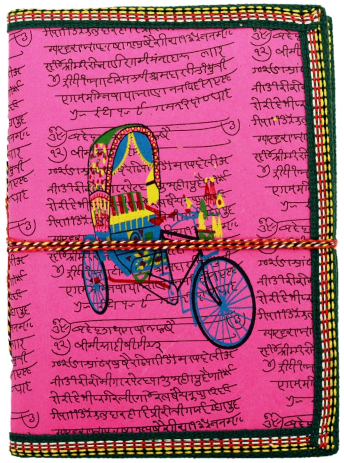 Purpledip Handmade Paper Journal 'On The Go': Vintage Diary Notebook With Thread Closure (11163)