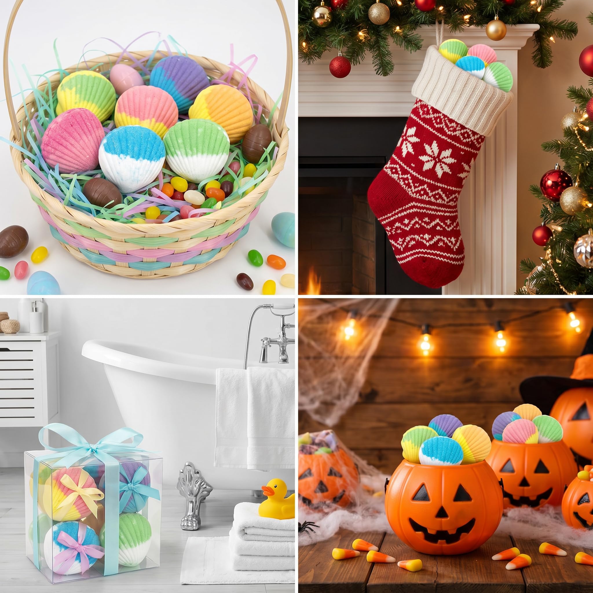 Magic Shell Bath Bomb Gift Set for Kids, 9 Pack Bath Bombs with Little Mermaid for Girls, Organic Bath Bombs with Surprise Inside.