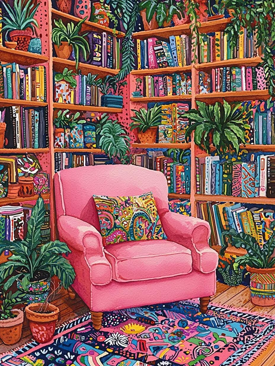 WEISHIWE Bibliothèque Peinture Numero Adulte Kits, 80x100cm m-893