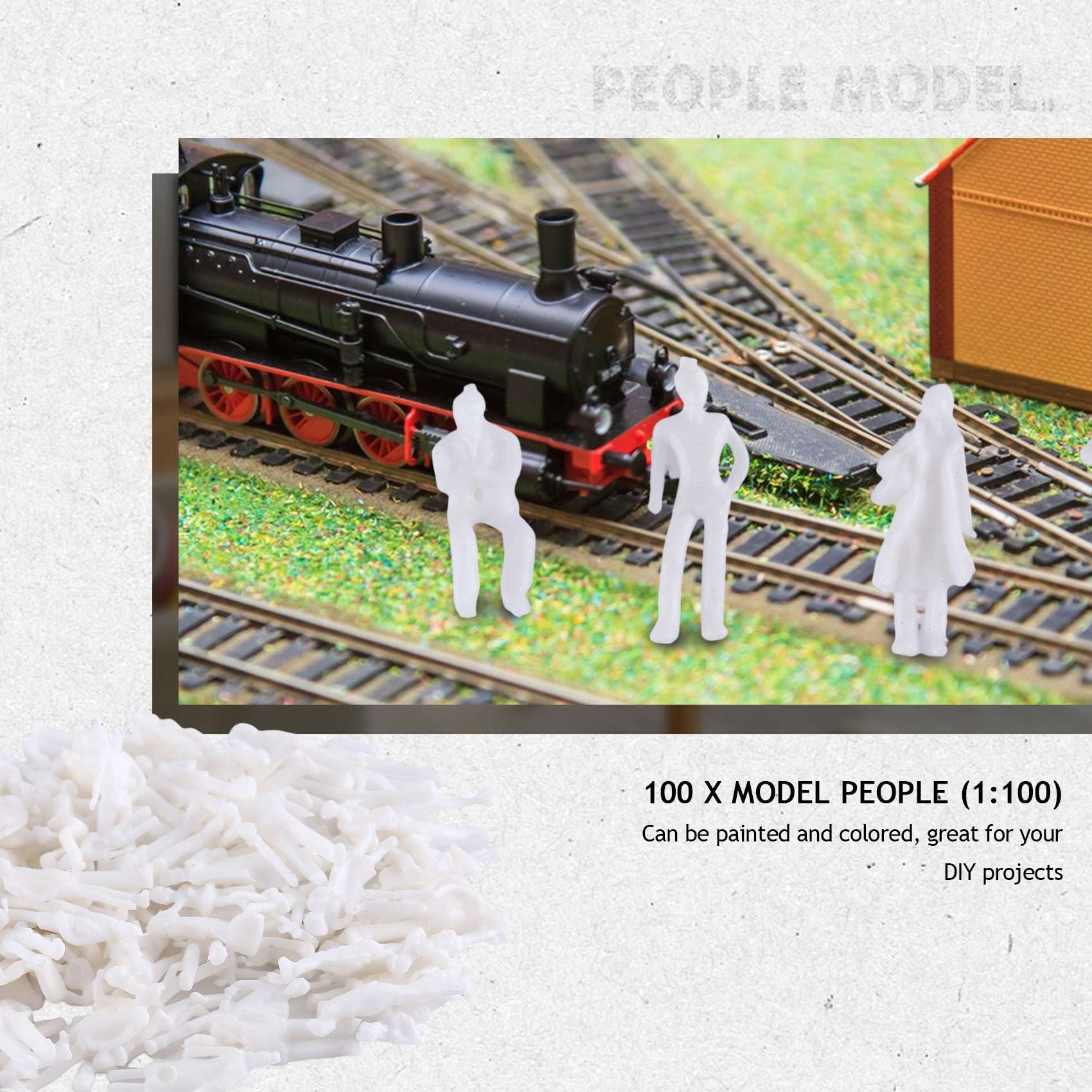 PACK DE 100 figurines voyageurs assises à l'échelle 187 pour