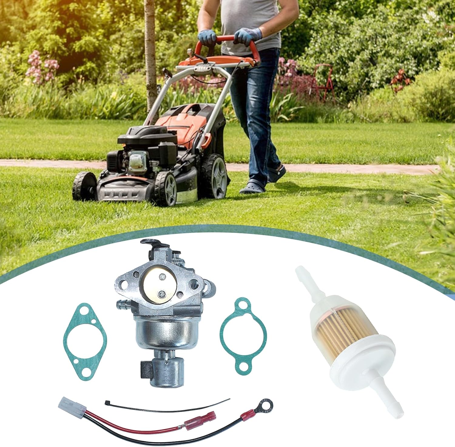 AUMEL Carburetor Kit For Cub Cadet LTX1040 LTX1042 LTX1045 XT1-LT42 For Kohler Lawnmower parts.
