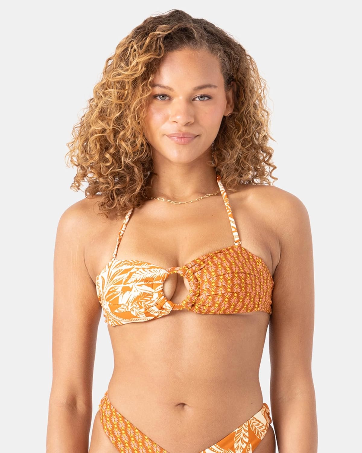 Roxy Women's Bandeau Bikini Top – Strapless Swim Top, Quick-Dry, Removable Pads, UPF 50+