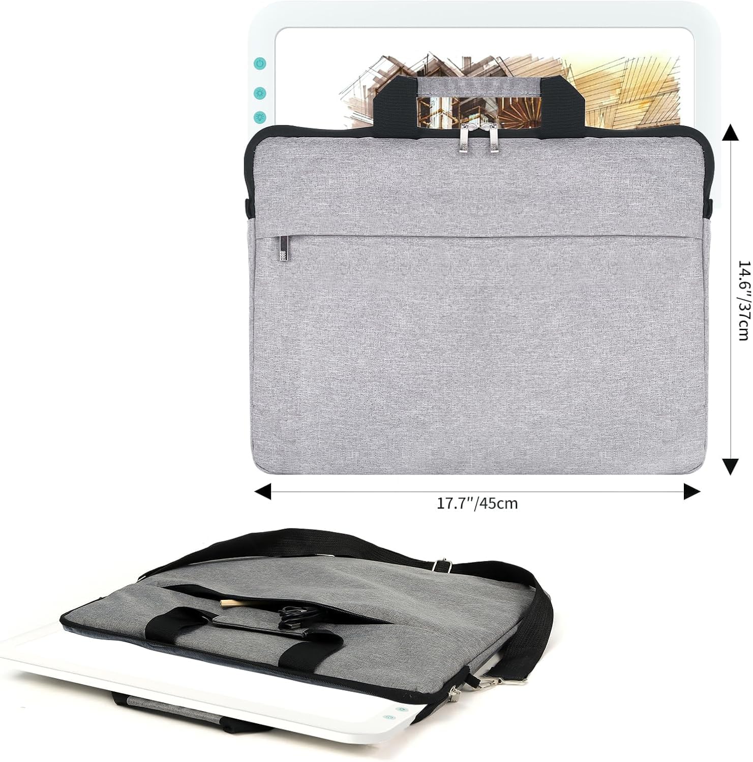 TOHETO Tablette lumineuse LED rechargeable A3 super lumineuse avec sac de transport pour outil de désherbage Cricut, batterie portable sans fil 3500 mAh pour traçage, peinture diamant, croquis et