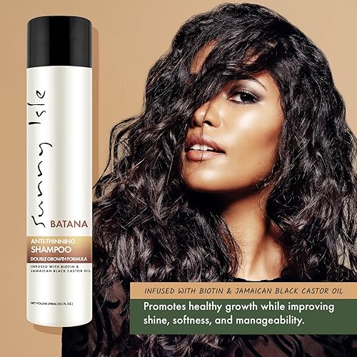 Miniatura 2 de Sunny Isle Batana - Champú antiadelgazamiento de 10.1 onzas con infusión de biotina y aceite de ricino negro jamaicano  Fórmula de doble crecimiento