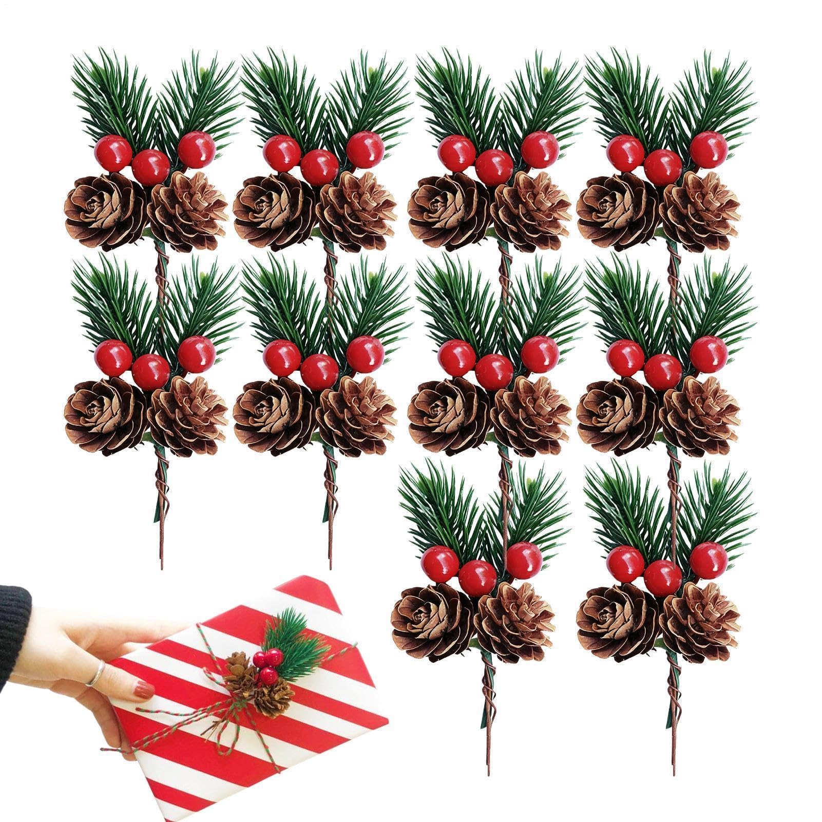 Weihnachtsbaum Steckdekoration Wiederverwendbare UV-beständige Festliche e | Kiefernbeeren--Ornament Für Zuhause, Büro, Kirche, Hotel, Restaurant, Einkaufszentrum und Schule