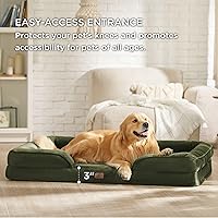 Vista 64 de Bedsure - Cama ortopédica extragrande para perros, sofá cama lavable para perros extragrandes, espuma de soporte con funda extraíble y lavable, negro