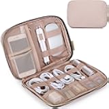 BAGSMART Large Electronics Organizer Travel Case, Travel Essentials, Cord Organizer Travel Cable Organizer Bag, Travel Accessories for Women, Pink