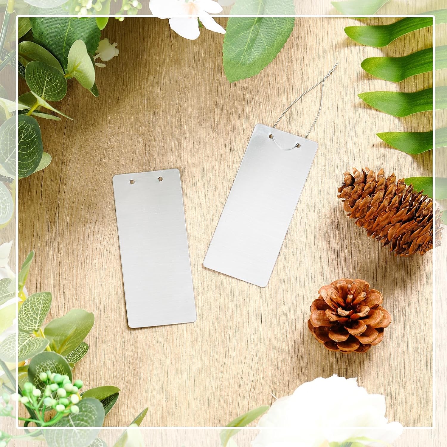 100 Pcs Aluminum Plant Labels Bulk 3.74 x 1.57 Inch Large Metal Plant Tags Double Sided Written Tree Tags Labels Markers with 100 Metal Wires for Outdoor Garden Identification and Greenhouse - Image 3