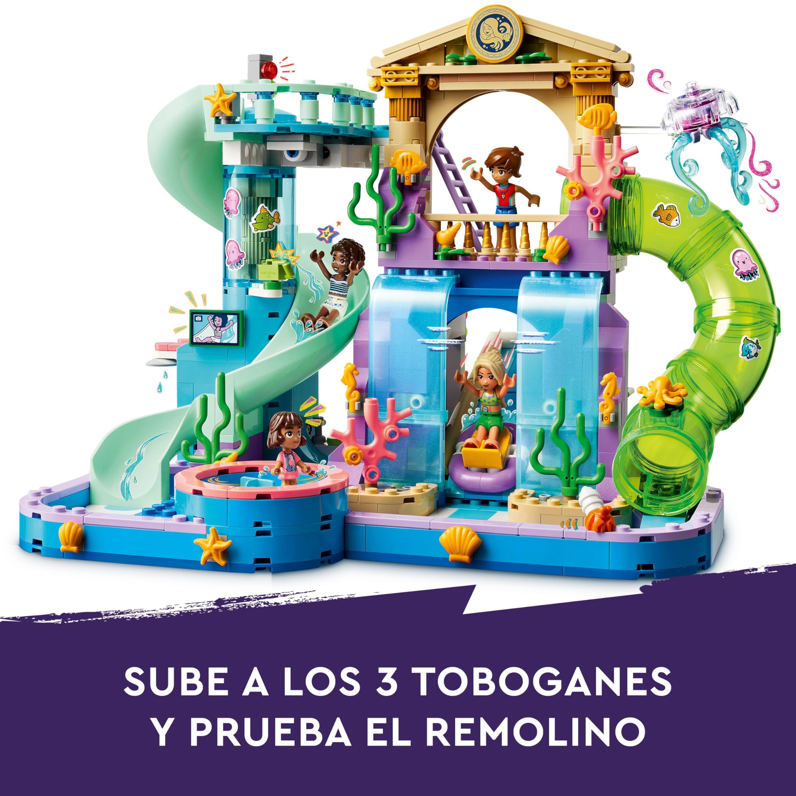 LEGO Friends Parque Acuático de Heartlake City de Juguete con 4 Mini Muñecos, 3 Toboganes de Agua y Muchos Accesorios de Verano - Regalo para Niñas de 8+ Años 42630