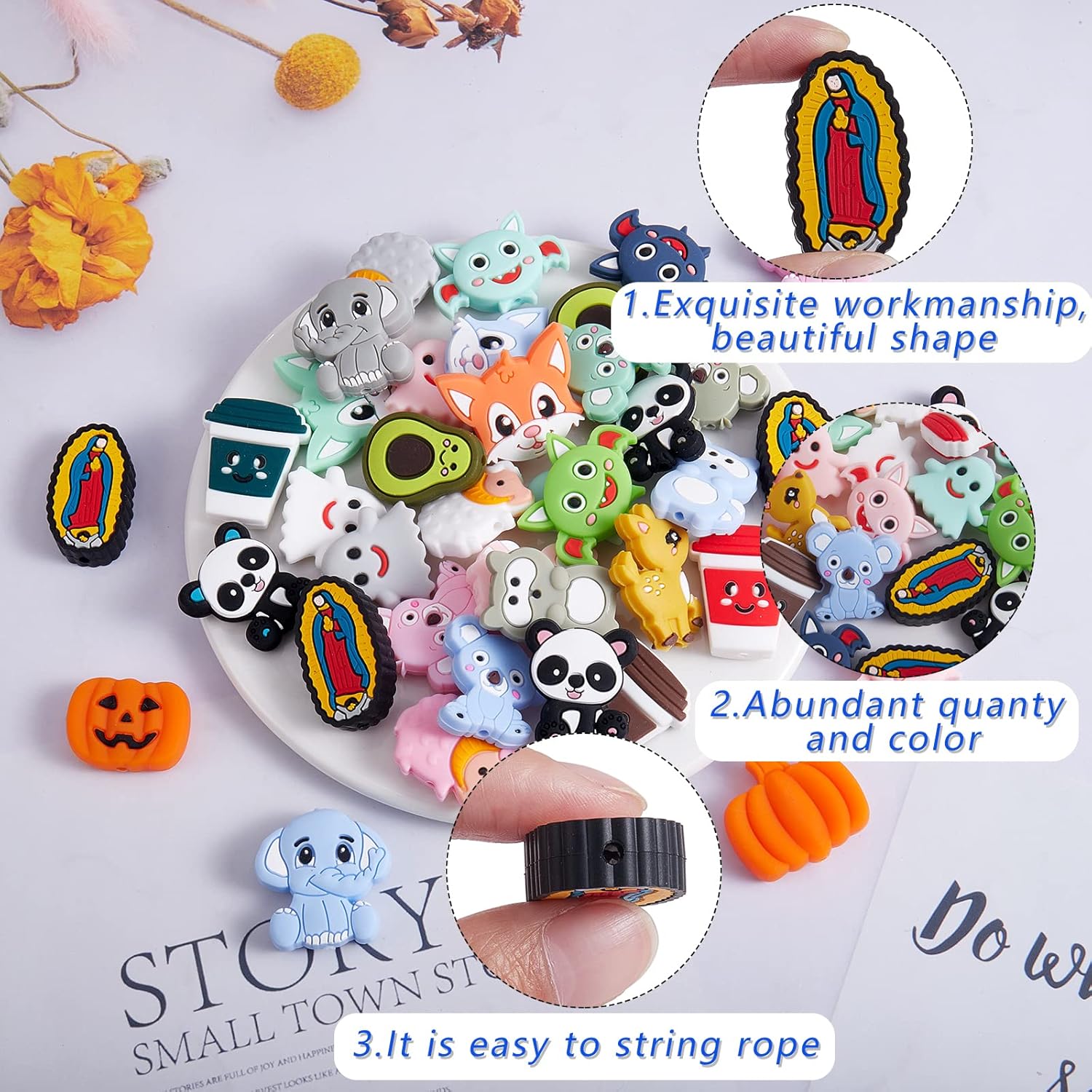 12Pcs Animal Silicone Focal Beads for Keychain Making Deer Focal Beads for Pens DIY Bracelet Handicrafts Lanyard - Image 6