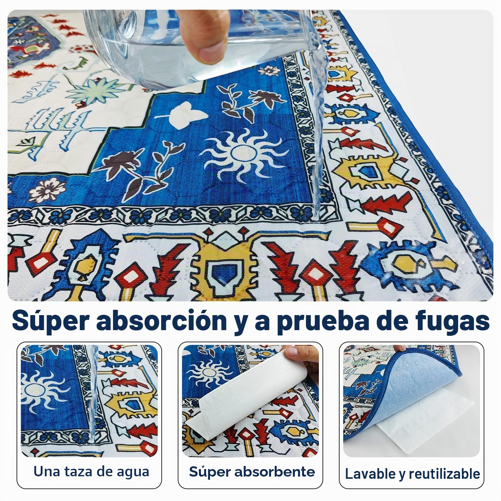 2 Almohadillas absorbentes Lavables para Perros, con feromonas, 122 x 92 cm | Almohadilla reutilizable mejorada para cachorros, almohadillas de entrenamiento para mascotas superabsorbentes e impermeables