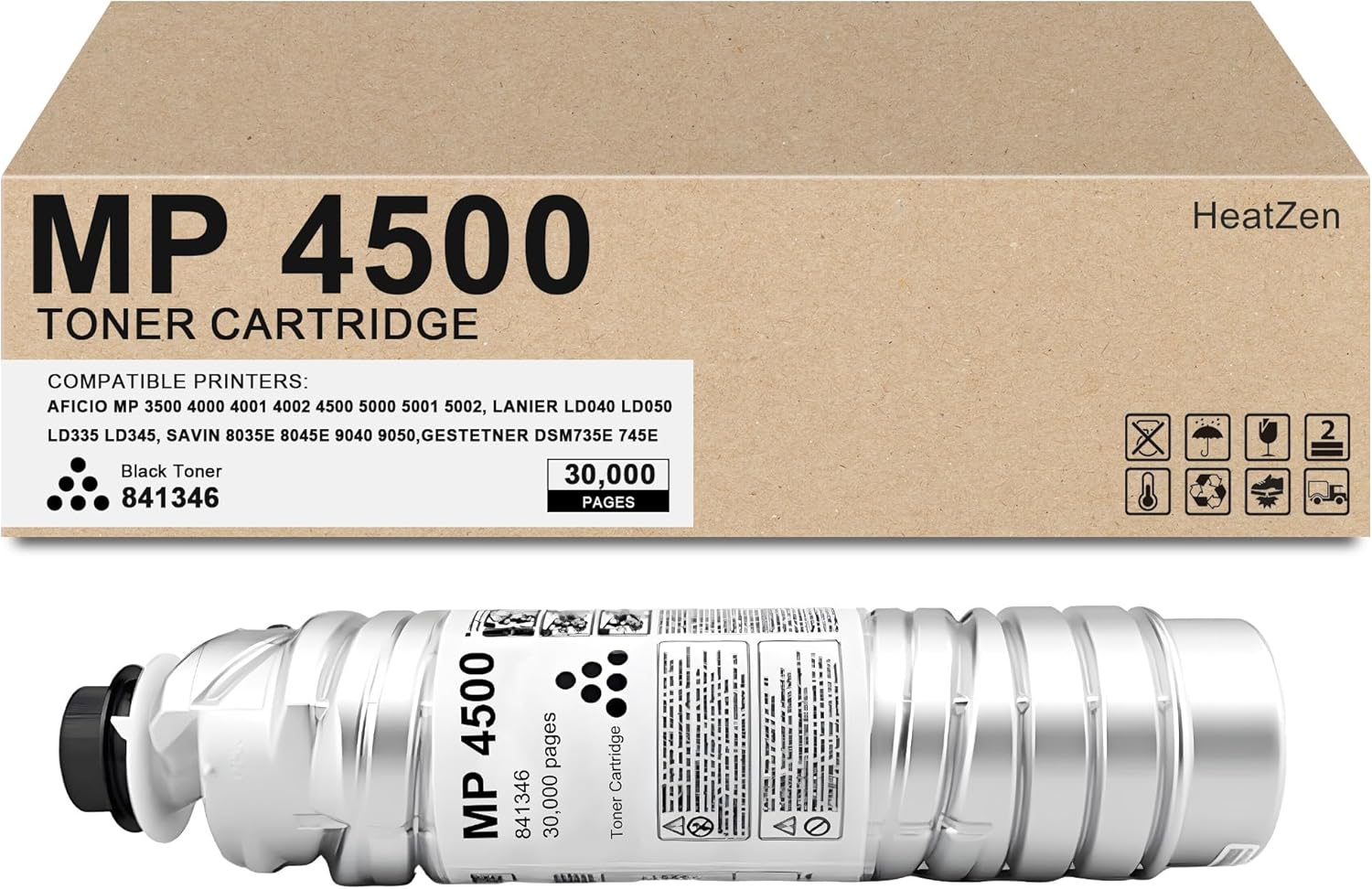 MP 4500 Toner Cartridge Black Compatible with Ricoh 841346 MP4500 Toner for Aficio MP 3500 4000 4001 4002 4500 5000 5001 5002 Printers (1-Pack)