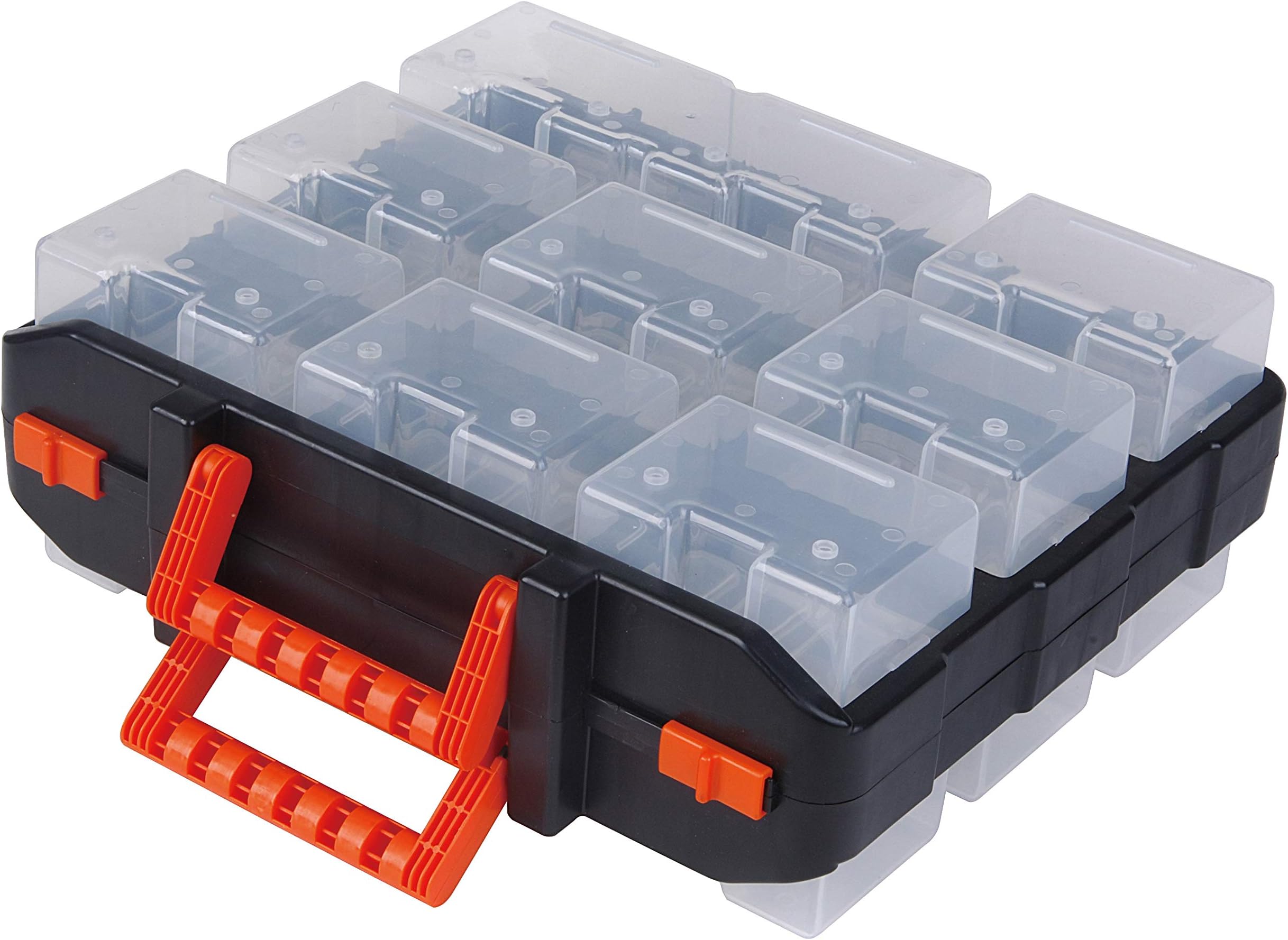 Tactix Double-Sided 16-Drawer Organizer - Removable Organizers for Easy Storage and Transport, Perfect for Tools, Parts, Bolts and More - Size 34W x 31D x 13H cm- 320602
