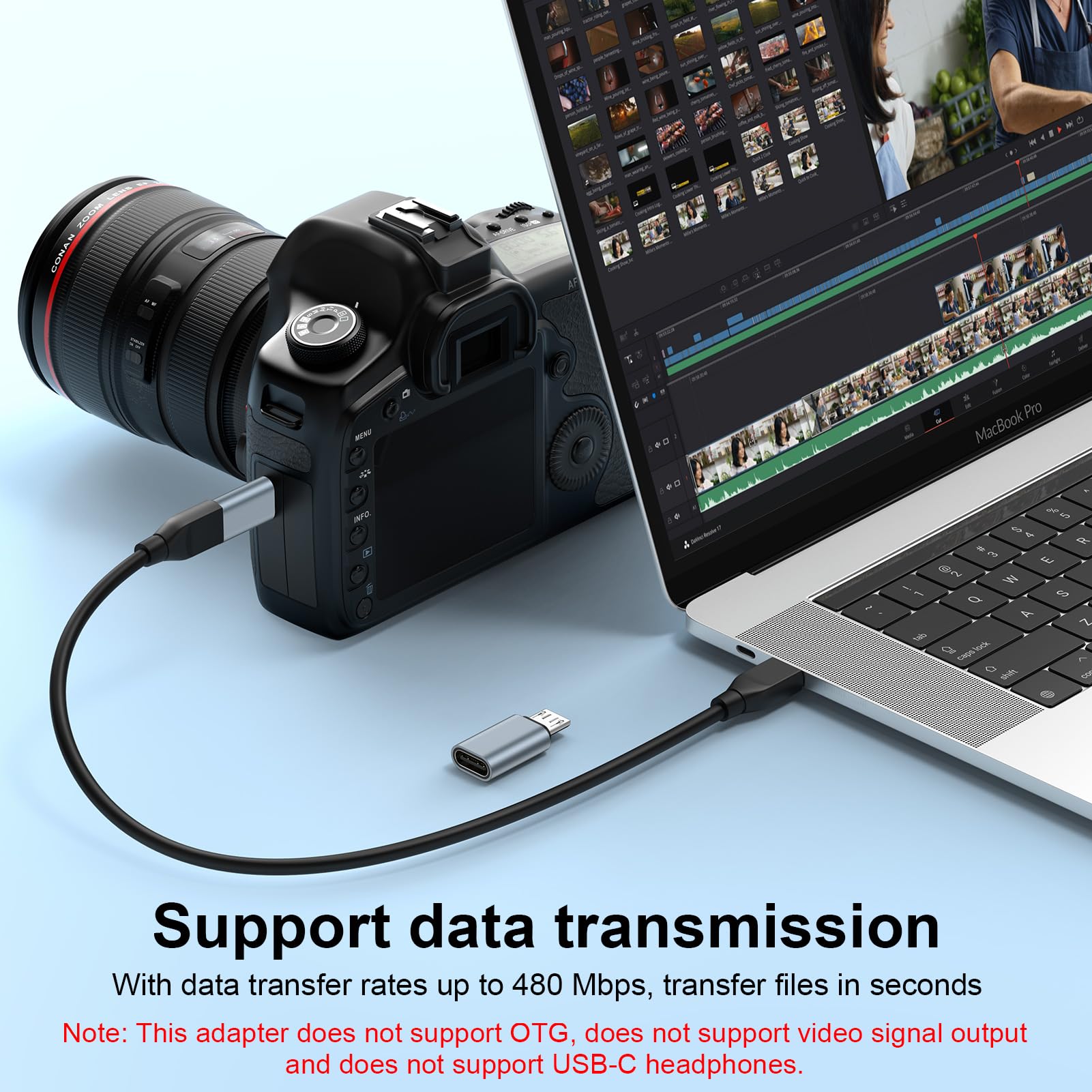 Adattatore da USB C a micro USB, confezione da 5 connettori USB tipo C femmina a micro USB maschio, per ricarica e sincronizzazione dati per Samsung Galaxy S7 Edge, S7, S6, J7, Nexus 5, 6, Note 5