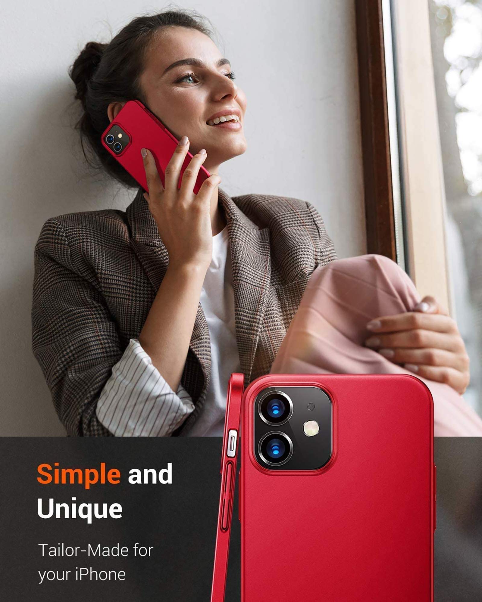 Tybiky - Custodia per iPhone 11 Pro Max, custodia protettiva opaca in policarbonato, ultra sottile, minimalista, antiurto, antigraffio, cover, colore rosso