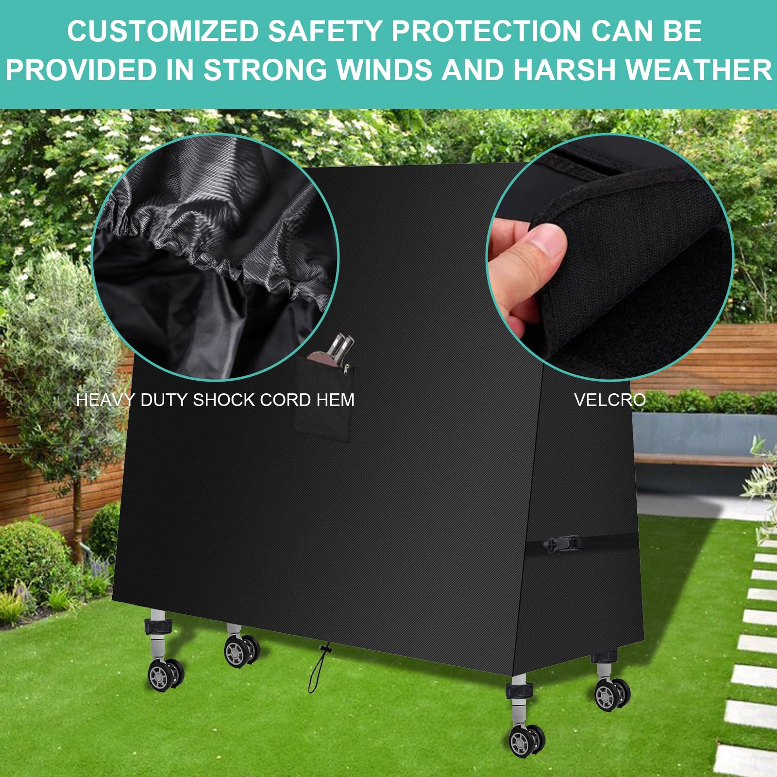Housse De Protection Pour Table De Ping Pong Extérieur - Tissu Oxford 600D Imperméable Et Résistant | Coupe-Vent