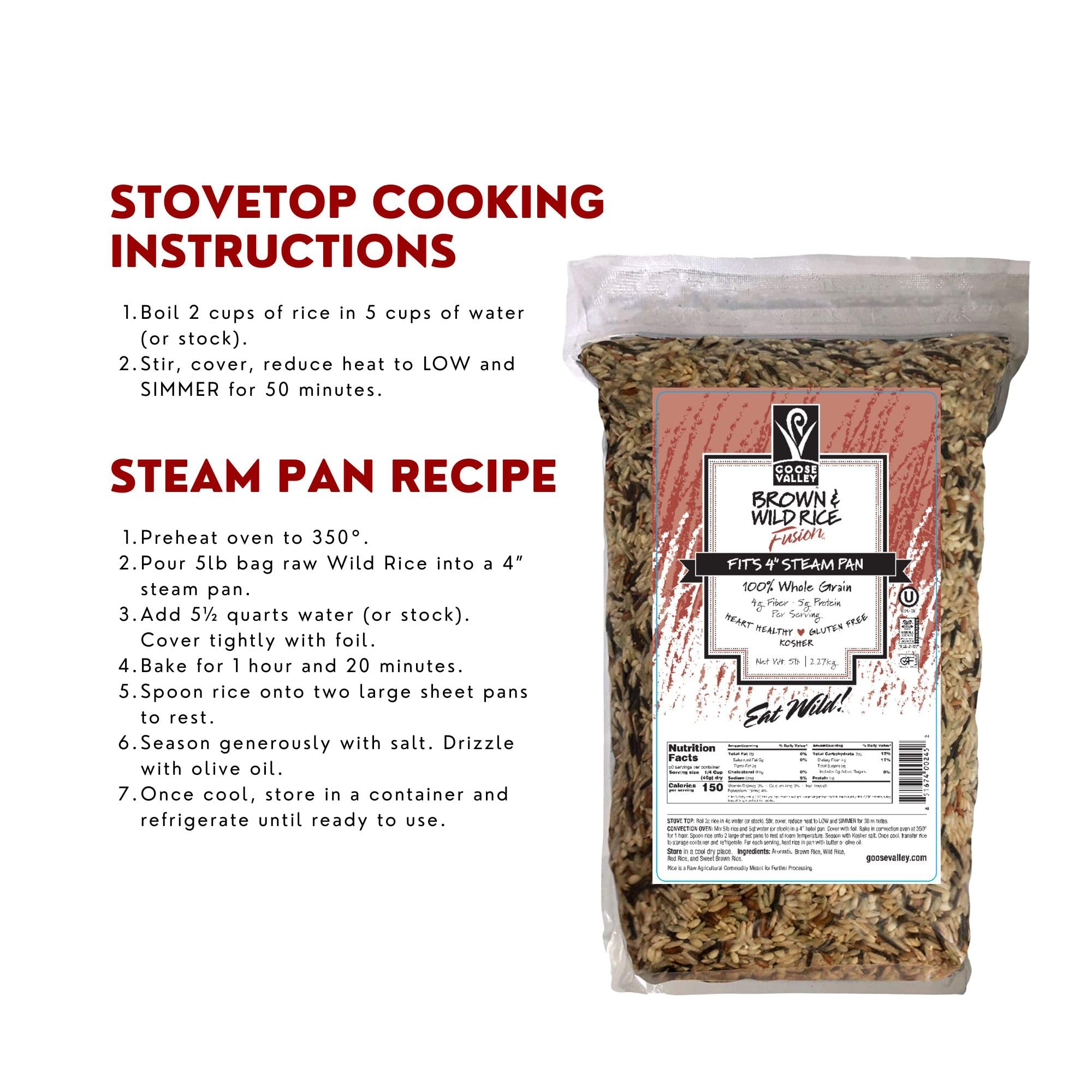 Goose Valley Brown and Wild Rice Fusion - Family Blend 5 lbs Pack of 2 - Variety of Vegan Friendly and Gluten-Free Rice product thumbnail 6