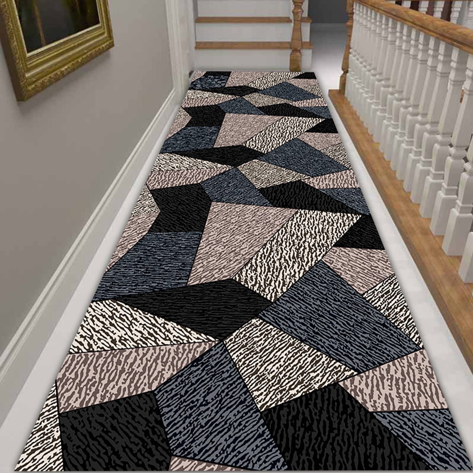 Geometryczne Długie Dywan Dywaniki Dywaniki Na Korytarz, Nadszeńska Runner Dywan Dywan Dywanów Schodki Dekoracje Kuchnia Decor Mats - Długość niestandardowa (Size : 80x400cm)