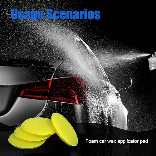 Miniatura 6 de Ziciner 12 almohadillas aplicadoras de cera de espuma para automóvil, esponjas de limpieza suaves para detalles de automóvil, pulido de cera de