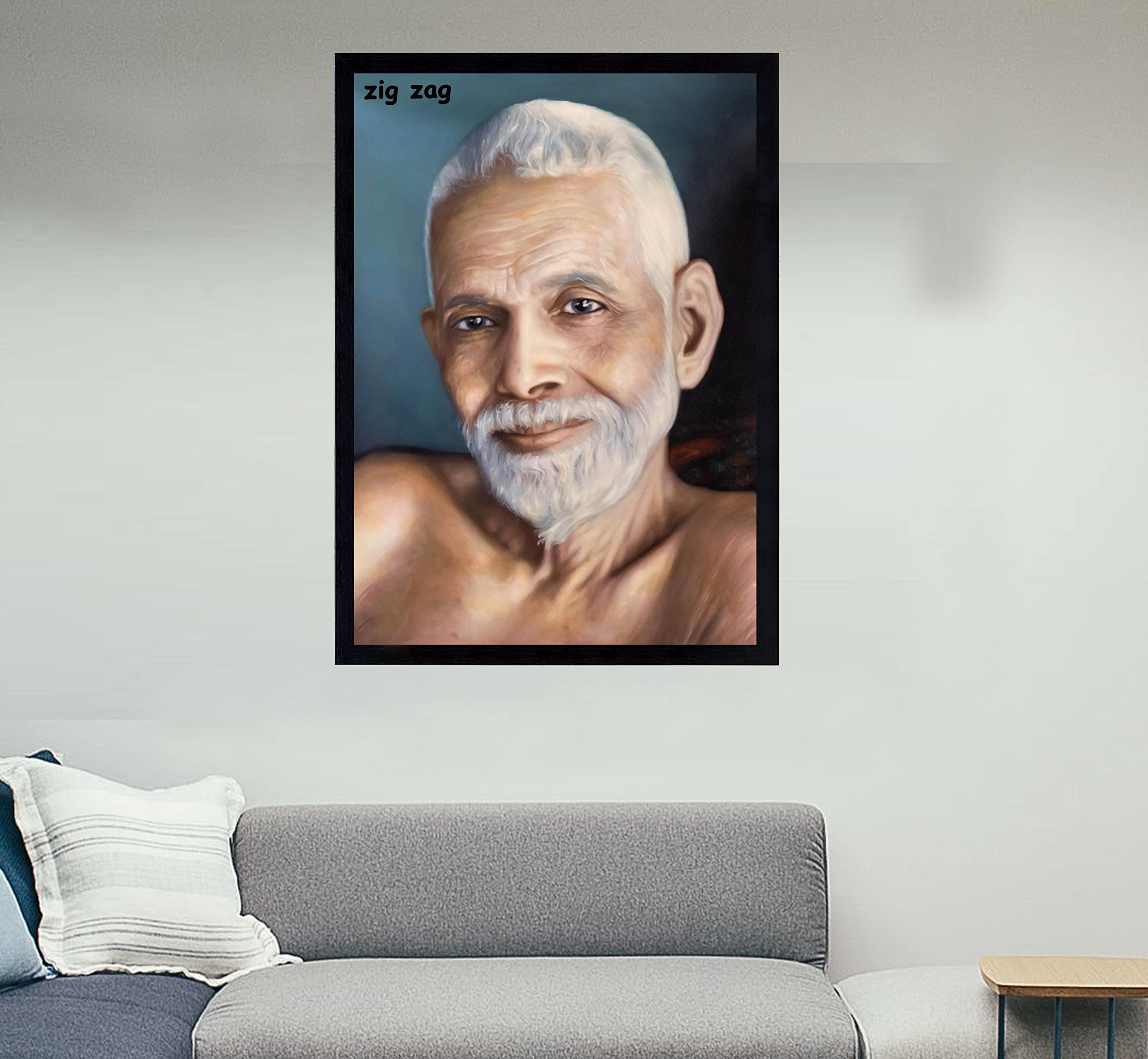 Zig Zag Cornice Portafoto Grande Ramana Maharshi: 40,6 X 61 Cm, Con Vetro Acrilico, Per Decorazione Parete